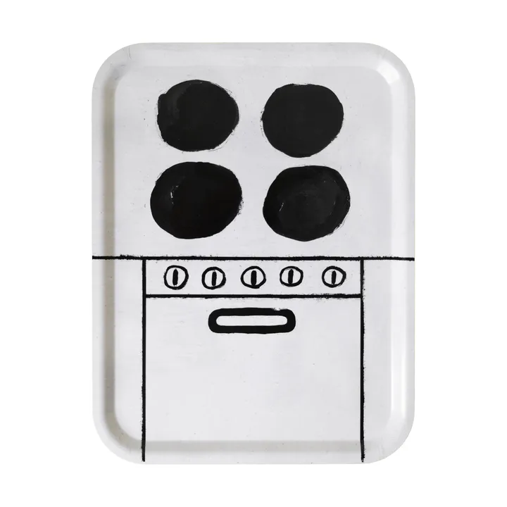 Stove tray 33x43 cm - Black-white - Fine Little Day