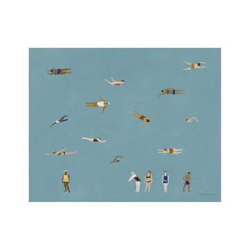 Swimmers poster - Blue, 40x50 cm - Fine Little Day