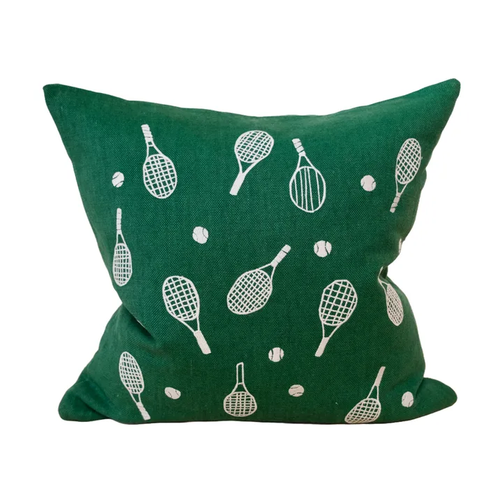 Tennis racket cushion cover 48x48 cm - Green - Fine Little Day