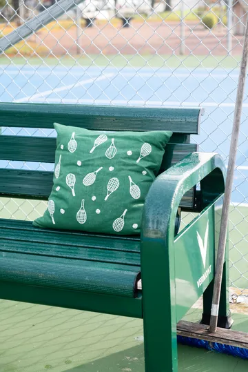 Tennis racket cushion cover 48x48 cm - Green - Fine Little Day