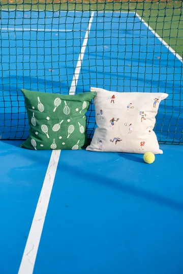 Tennis racket cushion cover 48x48 cm - Green - Fine Little Day