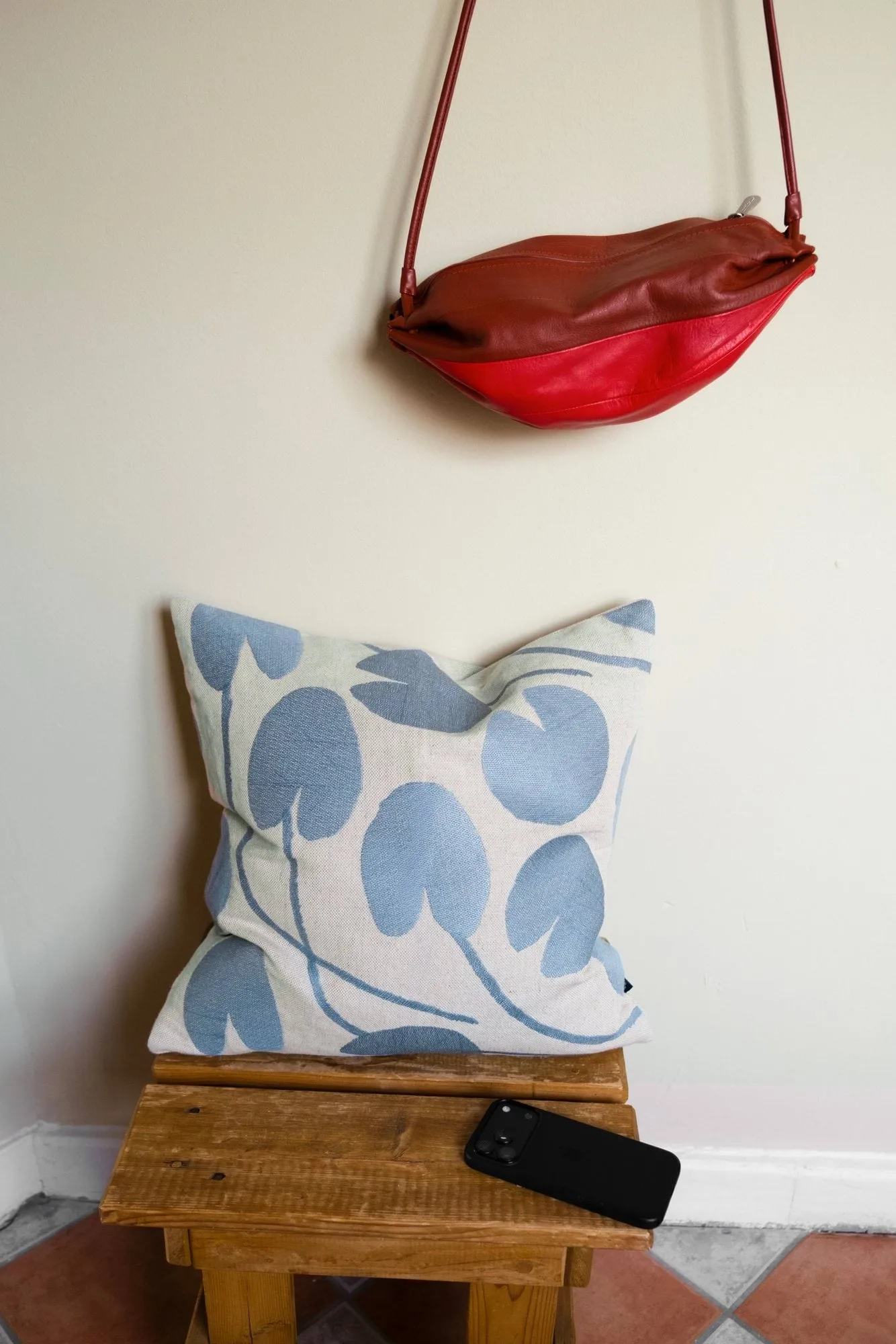 Water lilies cushion cover, Natural-blue, 48x48 cm Fine Little Day