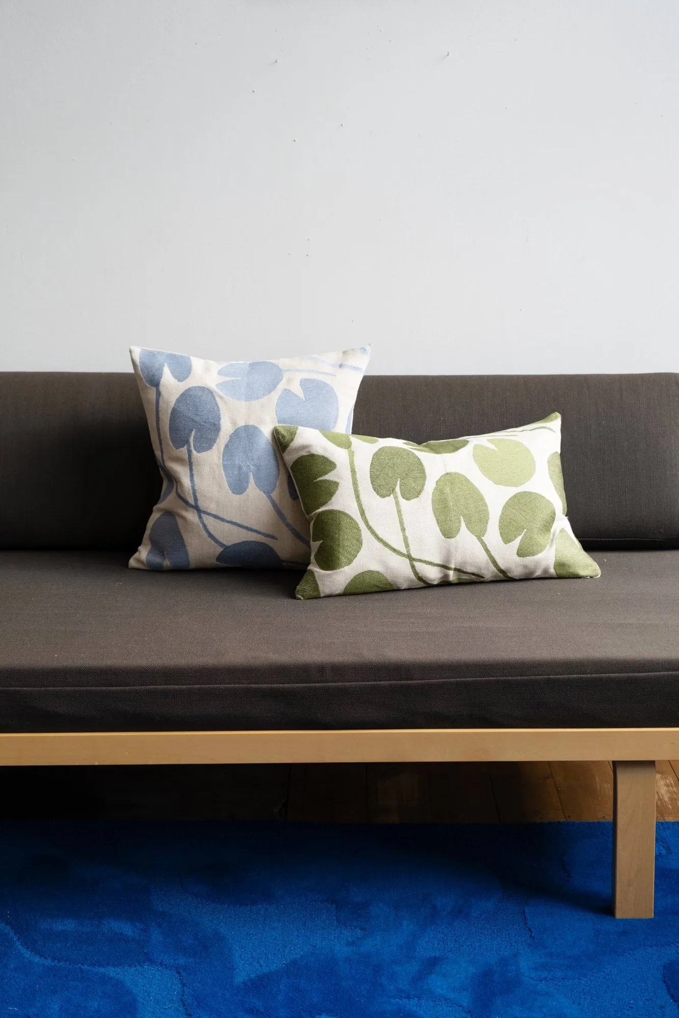 Water lilies cushion cover, Natural-blue, 48x48 cm Fine Little Day