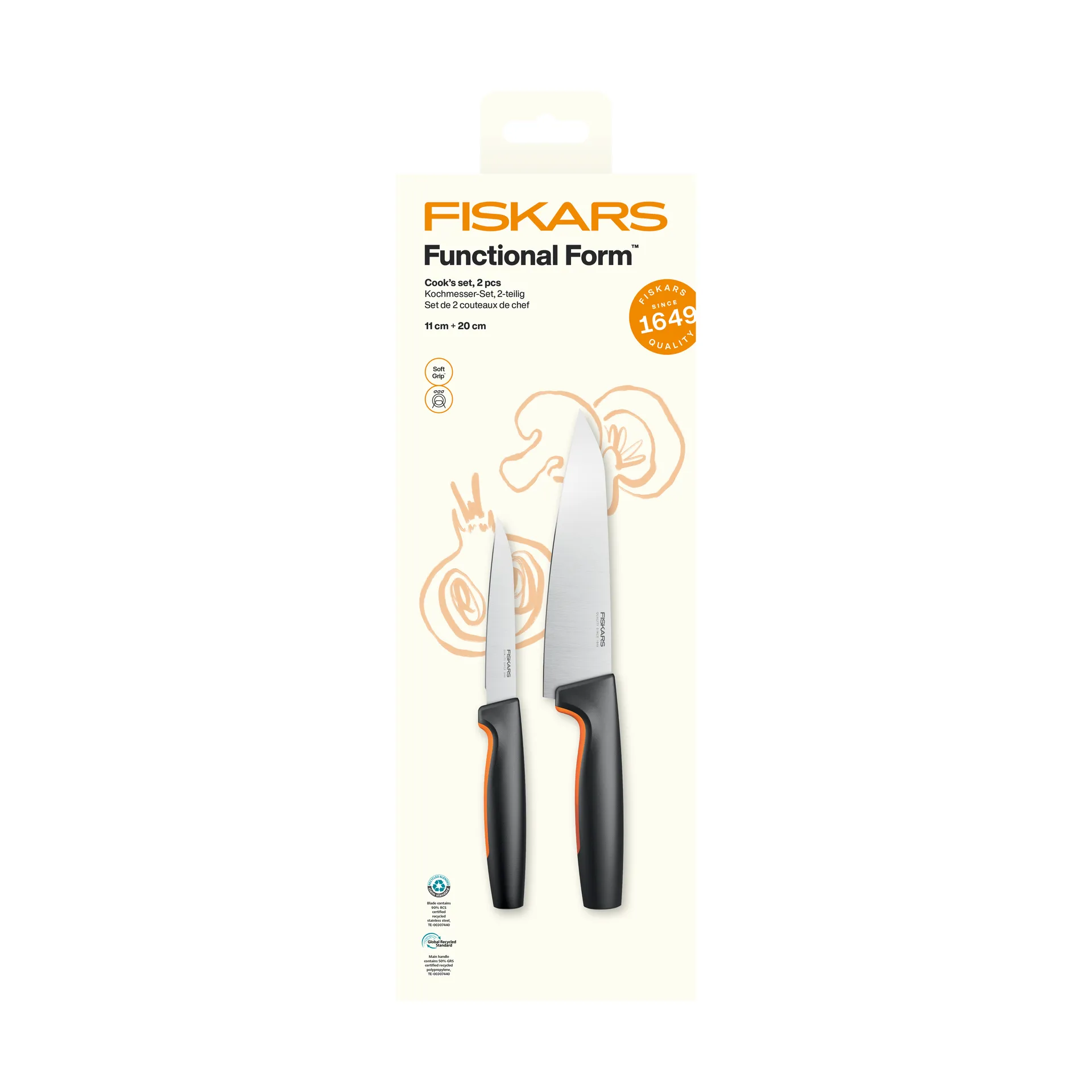 Functional Form chef’s knife set, Stainless steel, 2 pieces Fiskars