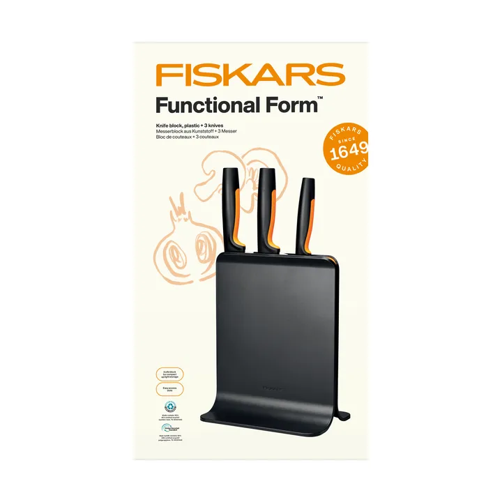 Functional Form knife set with knife block - Plastic, 4 pieces - Fiskars