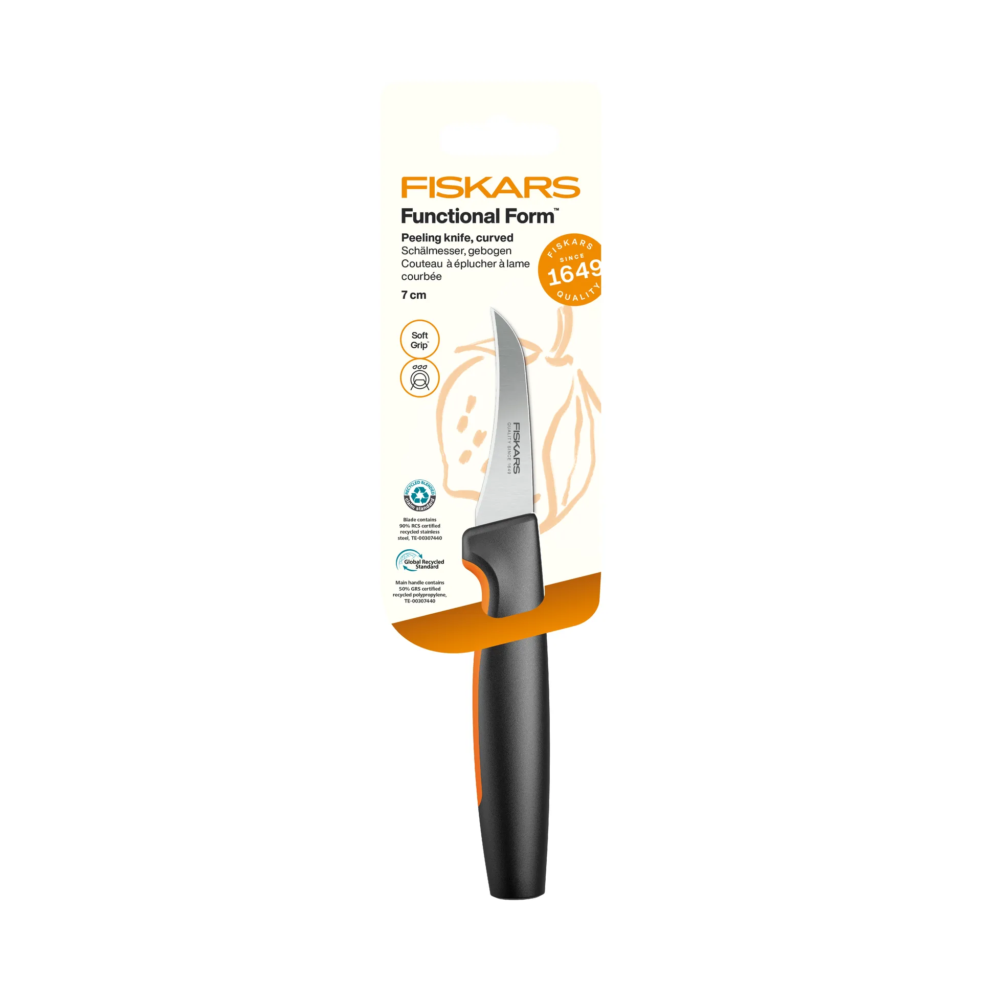 Functional Form paring knife, Stainless steel, curved blade Fiskars