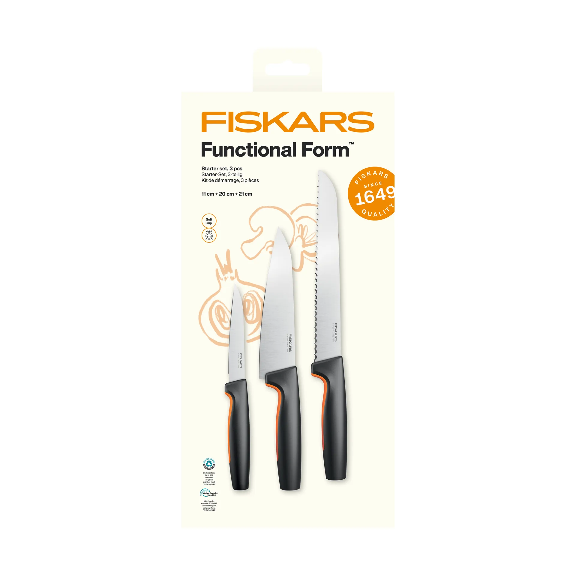 Functional Form starter set, Stainless steel, 3 pieces Fiskars