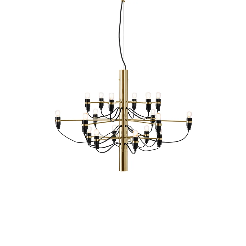 2097 Sarfatti chandelier, Brass 18 lamps Flos