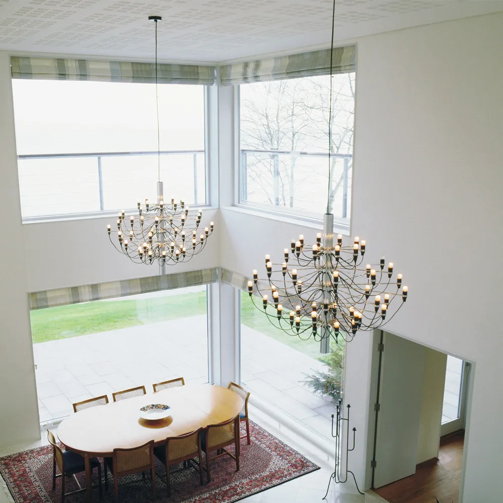 2097 Sarfatti chandelier, Chrome 50 lamps Flos