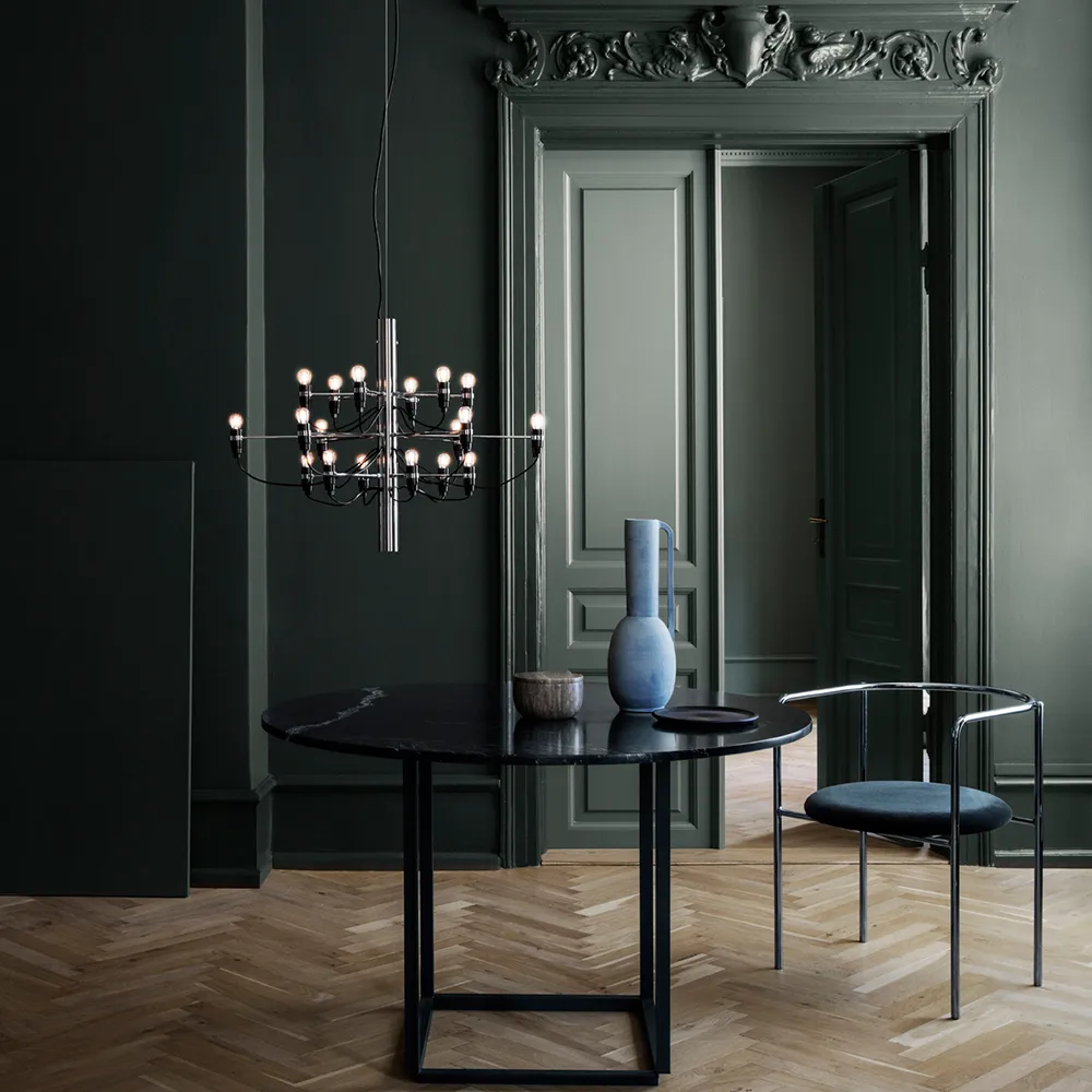 2097 Sarfatti chandelier LED, Chrome 18 lamps Flos