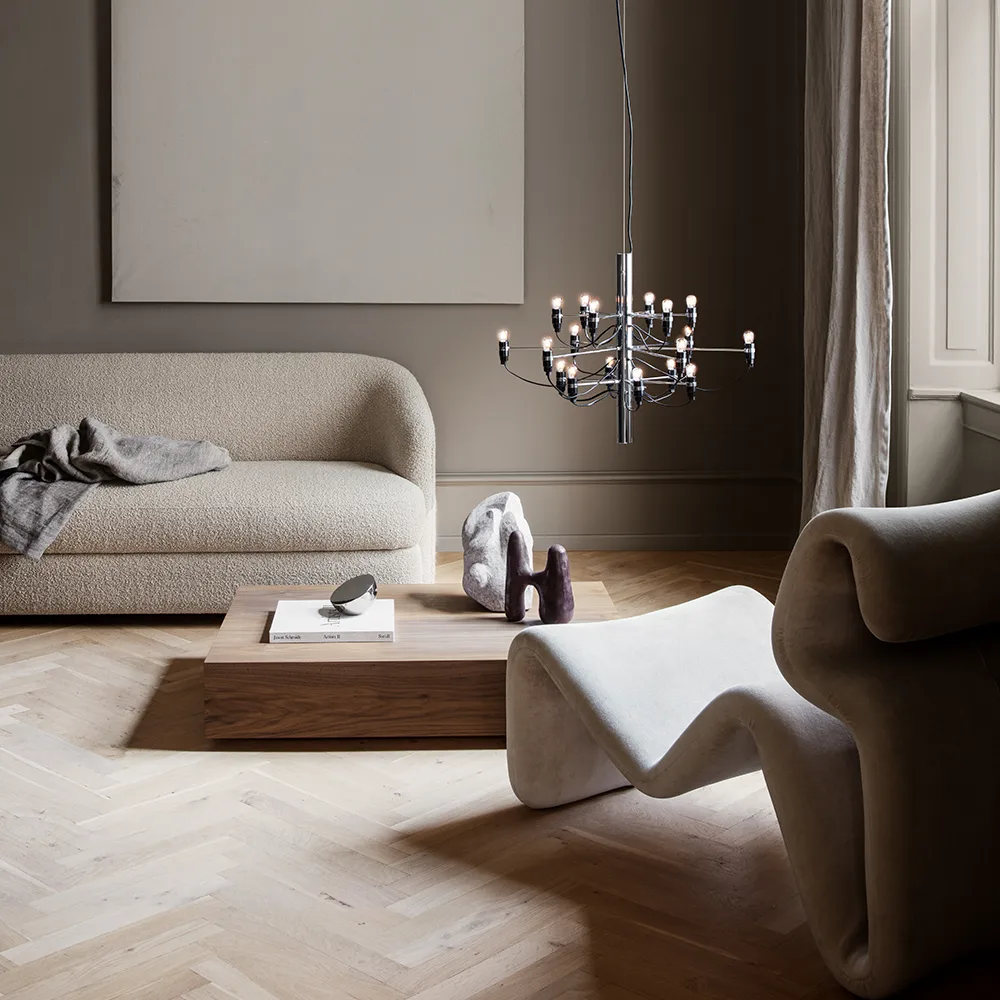 2097 Sarfatti chandelier LED, Chrome 18 lamps Flos