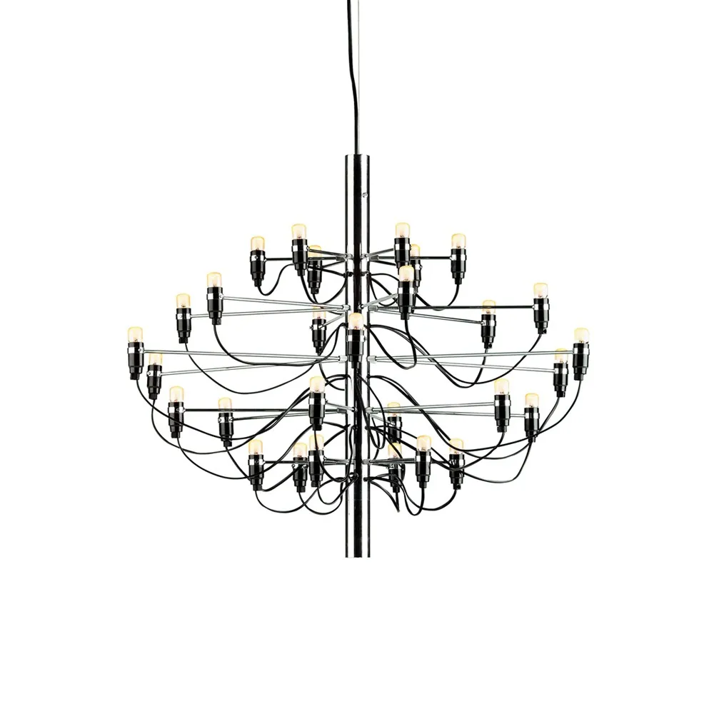 2097 Sarfatti chandelier LED, Chrome 30 lamps Flos