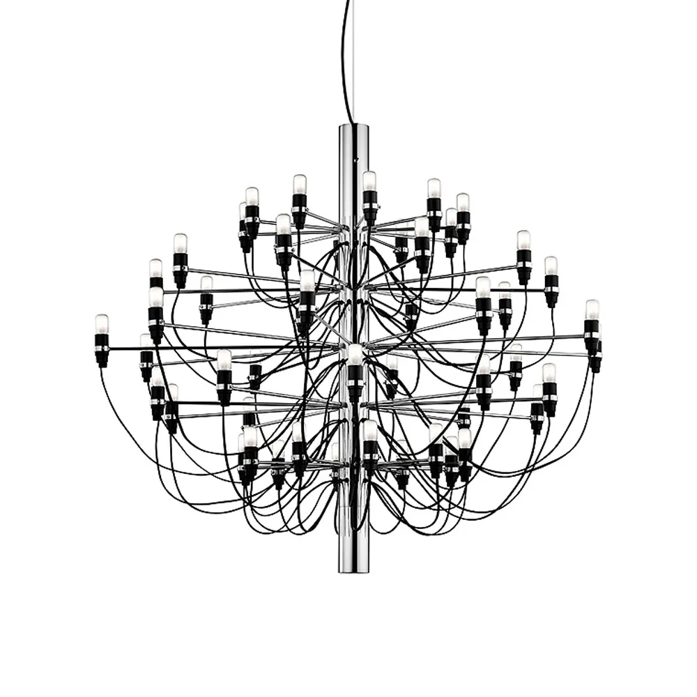 2097 Sarfatti chandelier LED, Chrome 50 lamps Flos