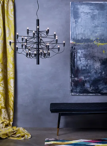 2097 Sarfatti chandelier LED - Matte black 30 lamps - Flos