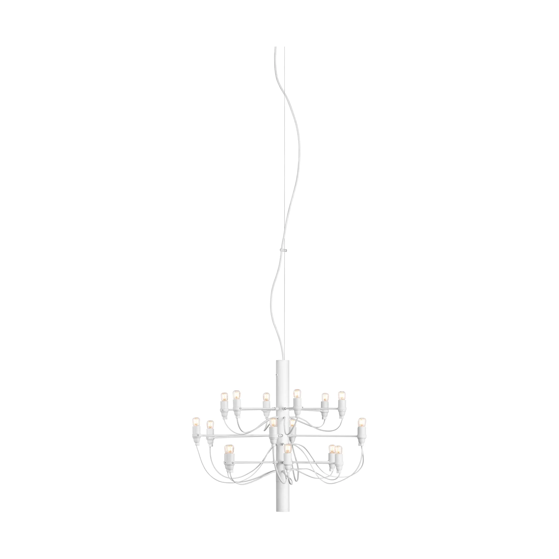 2097 Sarfatti chandelier, Matte White 18 Lamps Flos