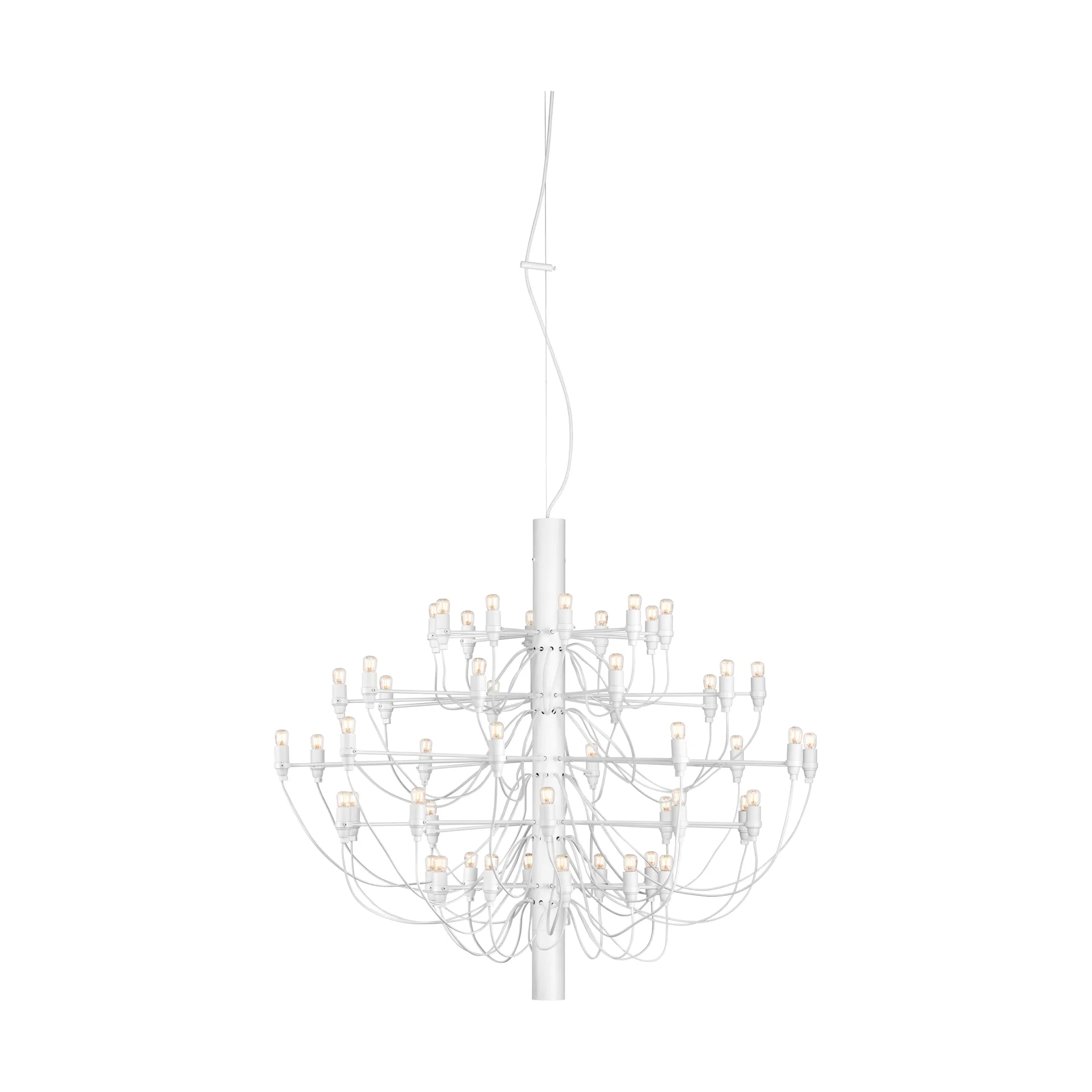 2097 Sarfatti chandelier, Matte White 50 Lamps Flos