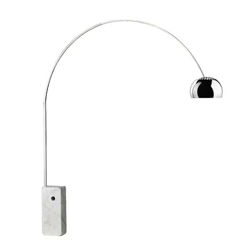 Arco floor lamp - Chrome, Carrara marble base - Flos