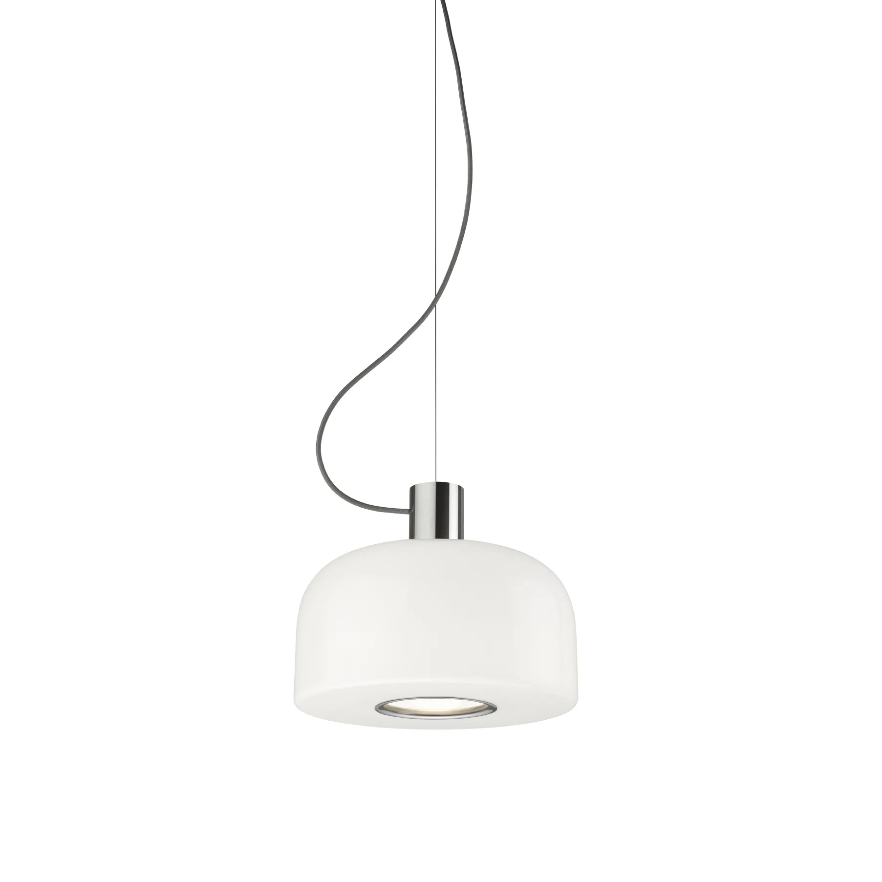 Bellhop Glass S1 pendant, Bright aluminum Flos