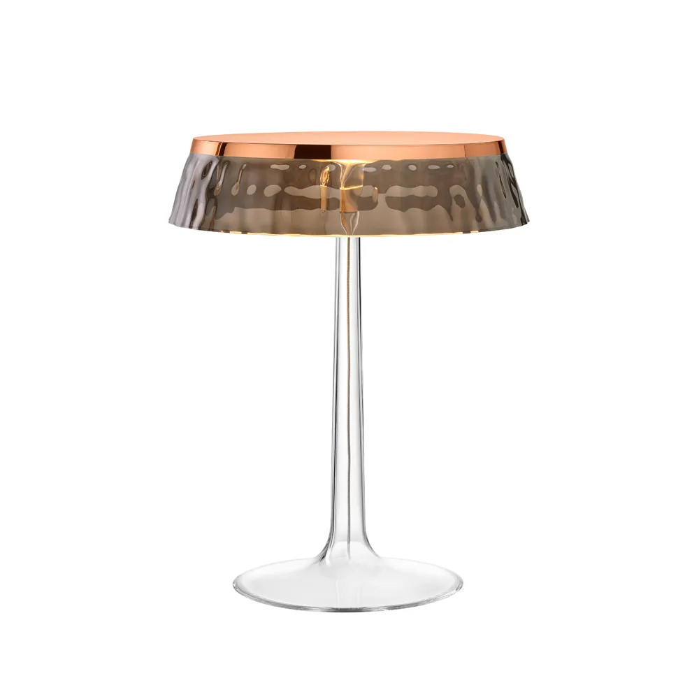 Bon Jour T table lamp, Copper, smoked lampshade Flos