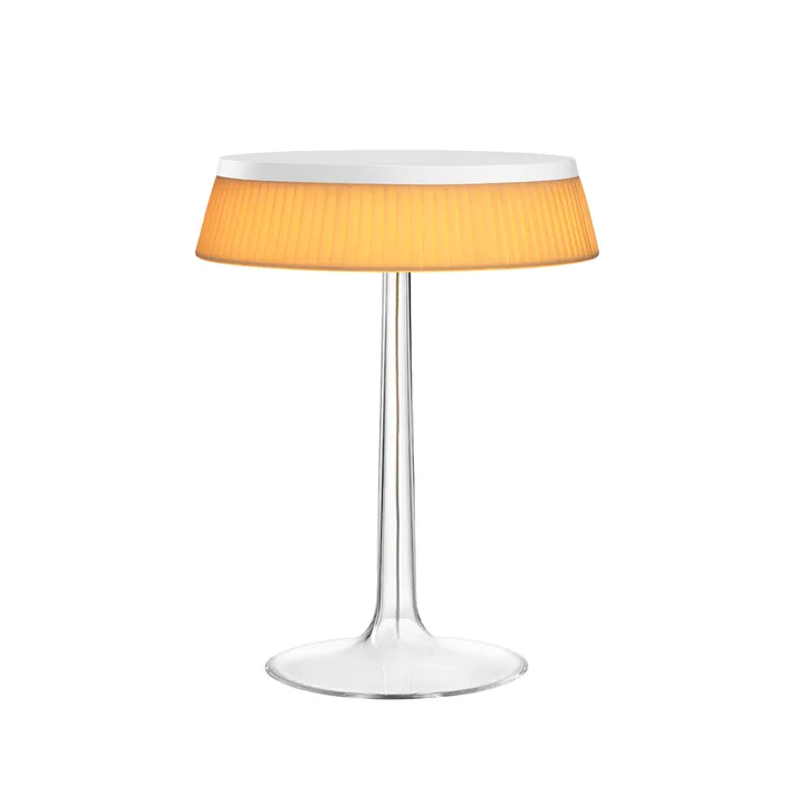 Bon Jour T table lamp - White, soft fabric lampshade - Flos