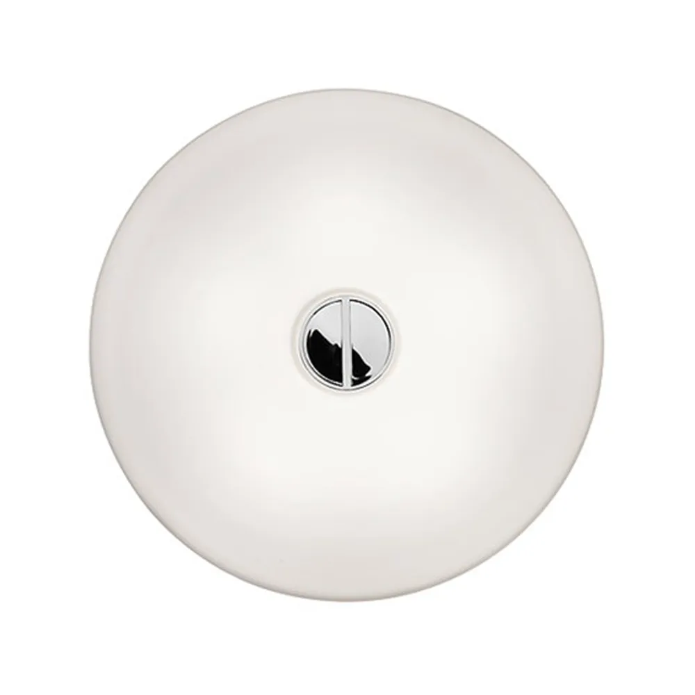 Button HL wall lamp, White opal glass Flos
