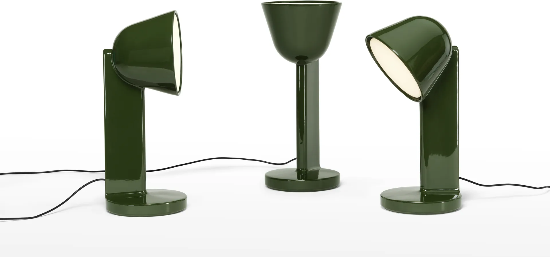 Ceramic Side table lamp, Moss green Flos