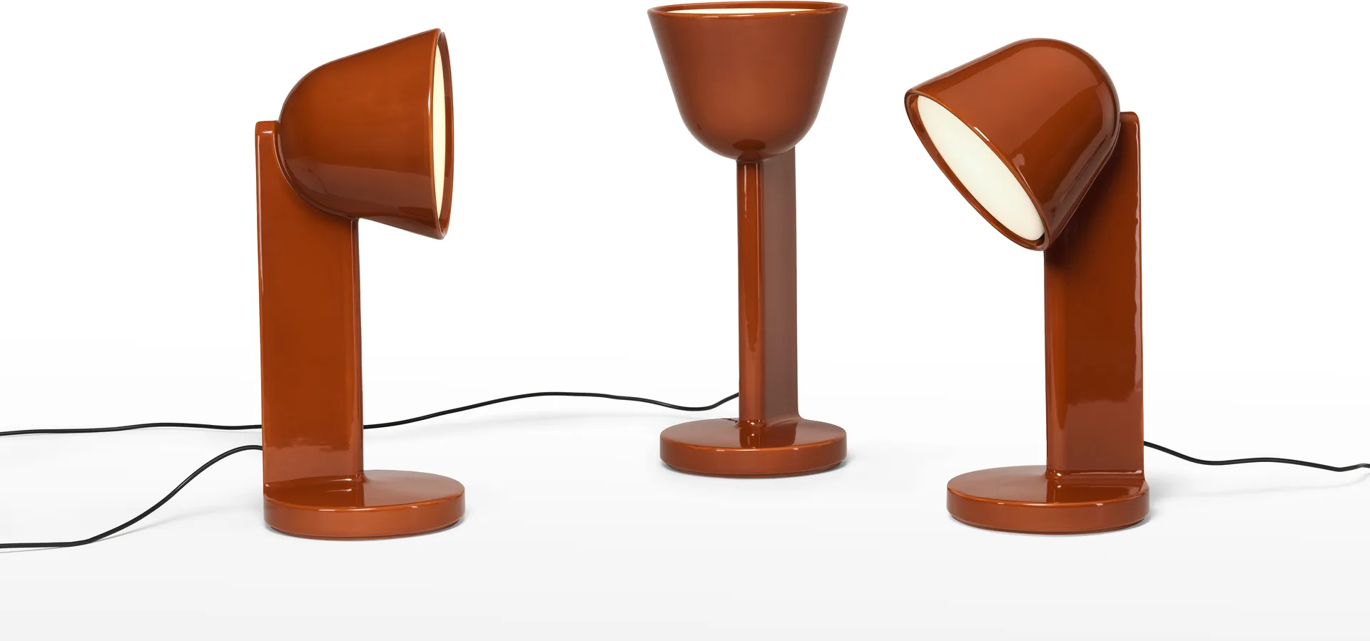 Ceramic Side table lamp, Rust red Flos