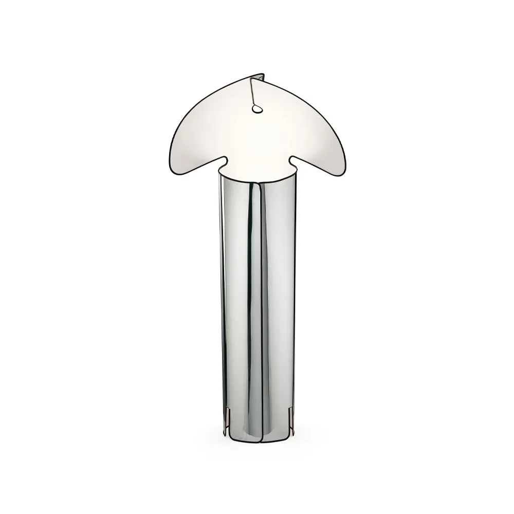 Chiara F floor lamp, Stainless steel, black edge Flos