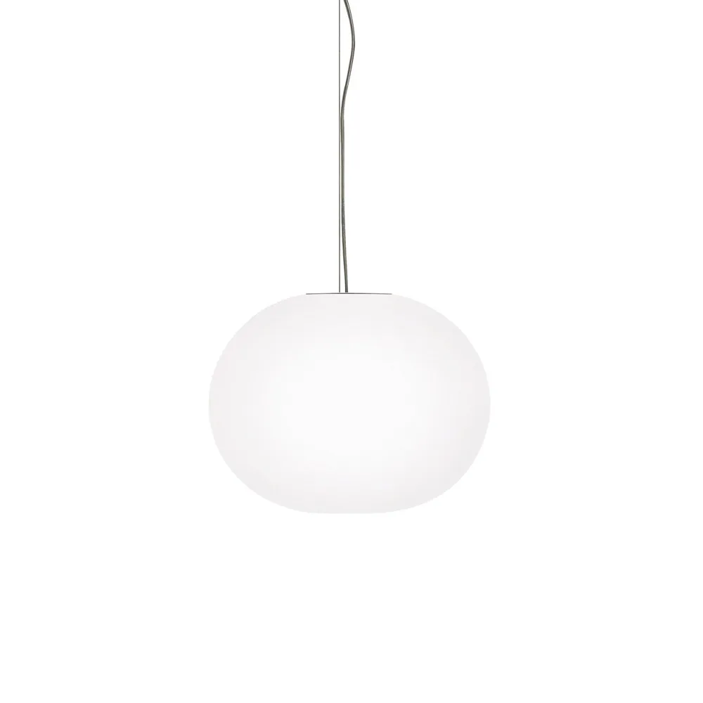 Glo-ball S1 pendant, White opal glass Flos