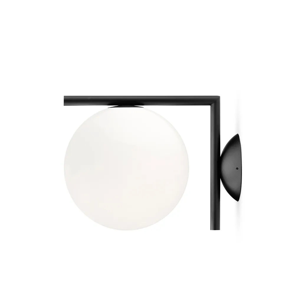 IC lights C/W1 wall lamp, Black, opal Flos