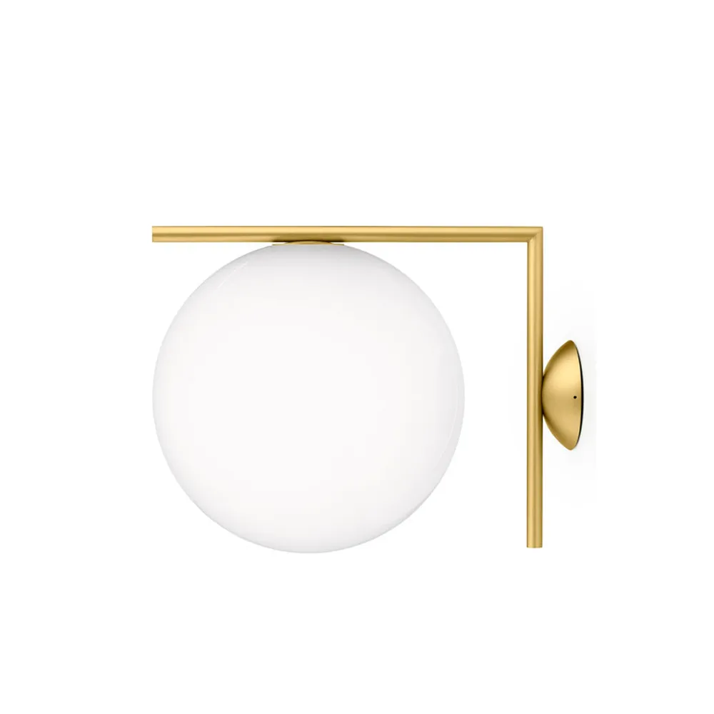 IC lights C/W1 wall lamp, Brushed brass, opal Flos