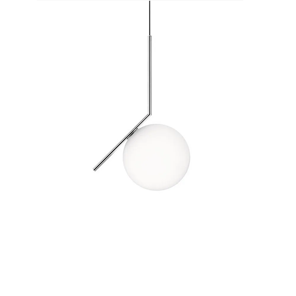 IC lights S1 pendant, Chrome, opal Flos