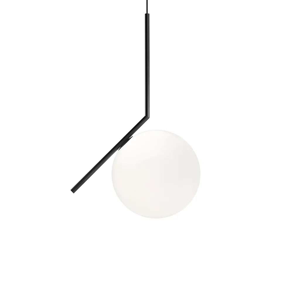 IC lights S2 pendant, Black, opal Flos
