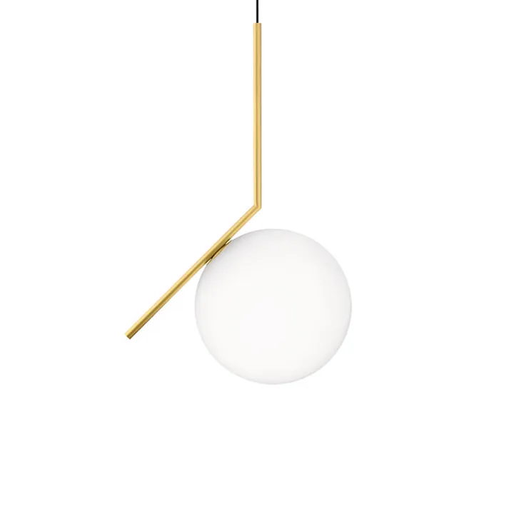 IC lights S2 pendant - Brushed brass, opal - Flos