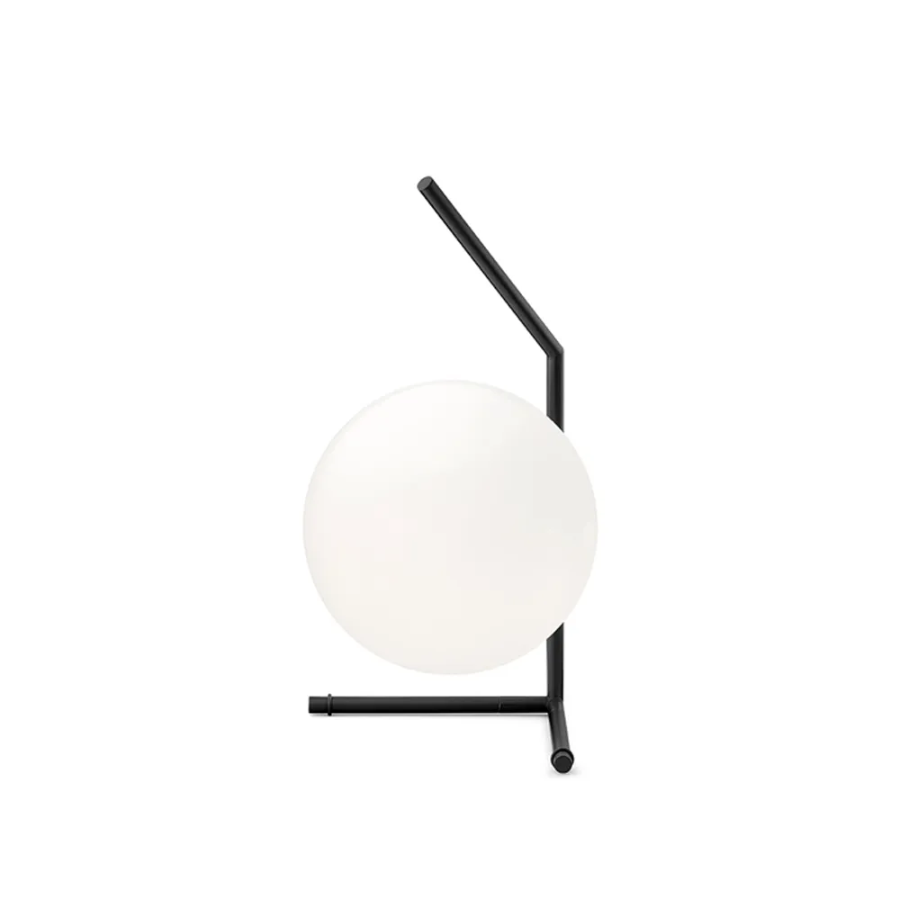 IC lights T1 low table lamp, Black, opal Flos