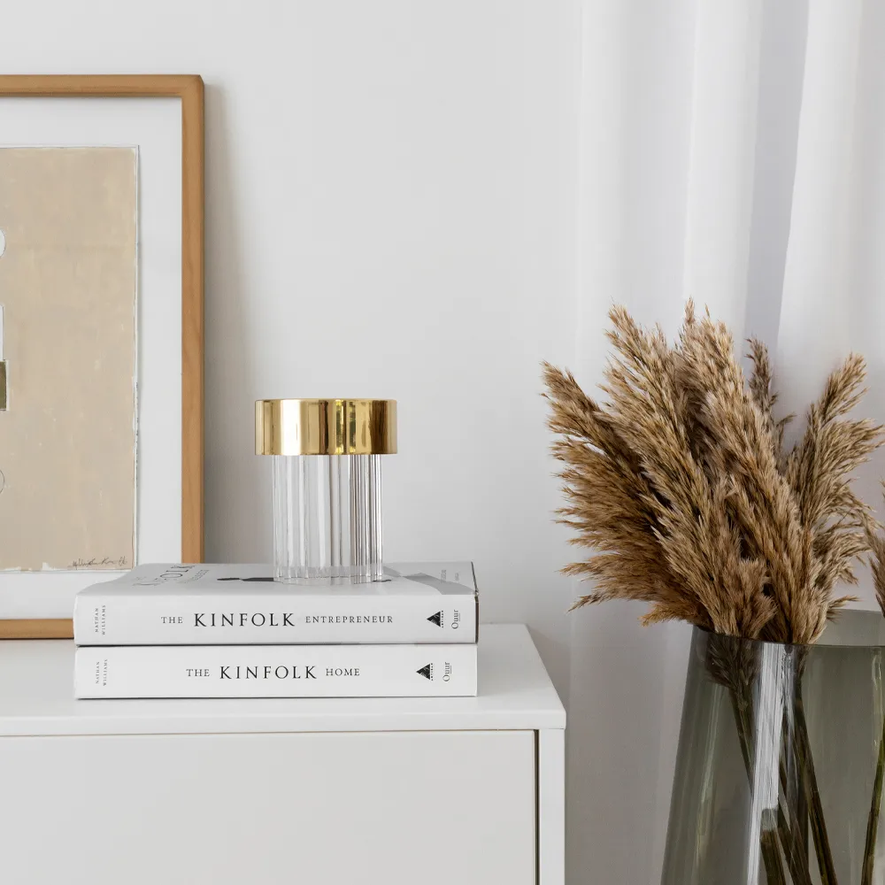 Last Order Fluted IP20 table lamp, Brass Flos