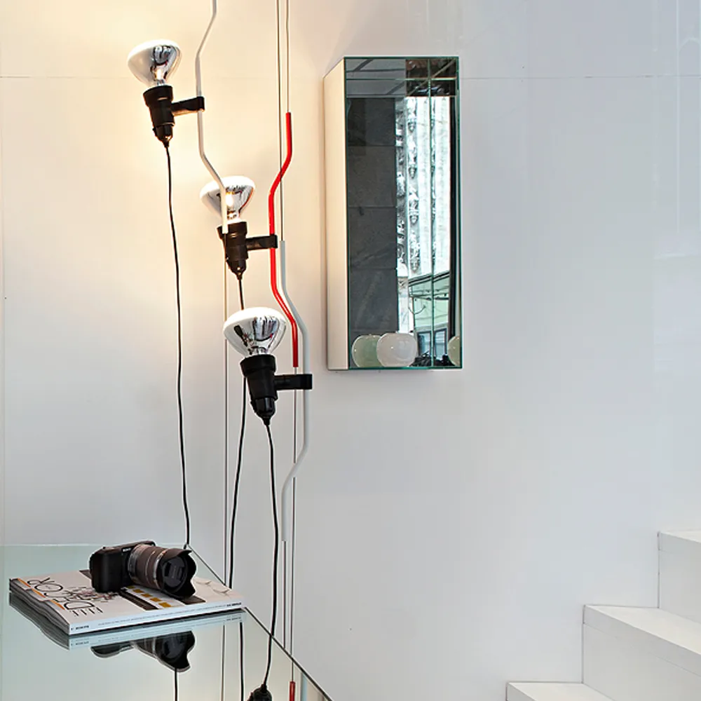 Parentesi floor and ceiling lamp dimmable, Red Flos
