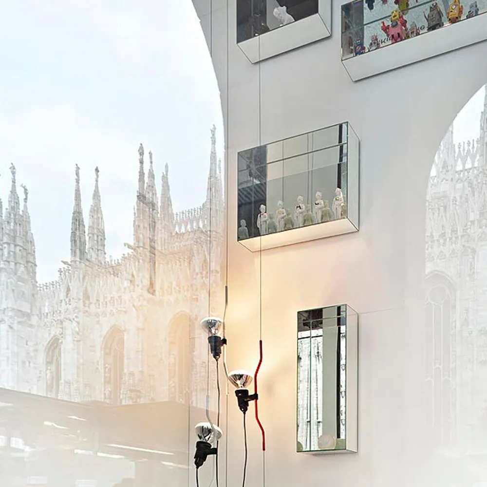 Parentesi floor and ceiling lamp dimmable, Red Flos