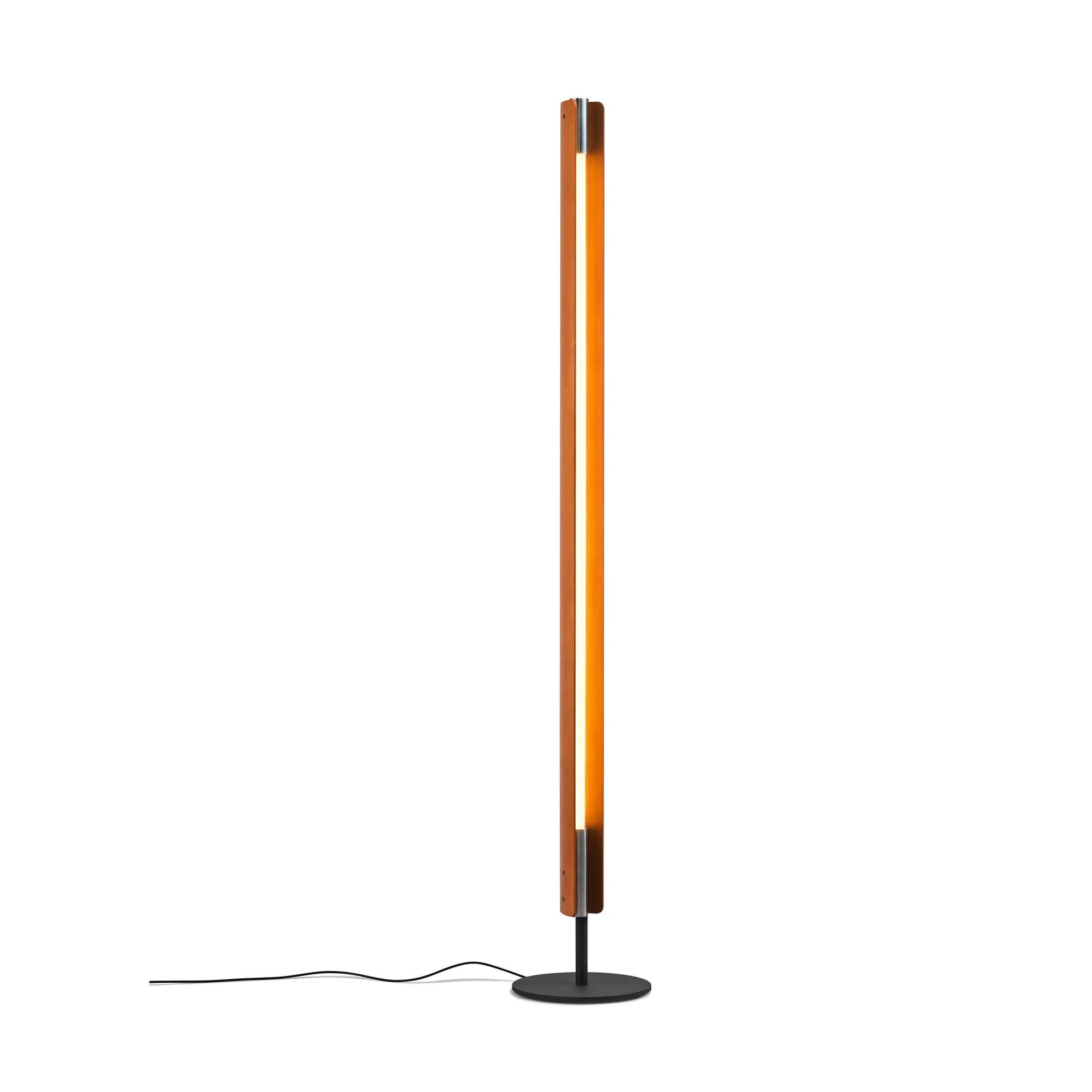 Seki-han floor lamp 226 cm, Heat treated ash-black metal Flos