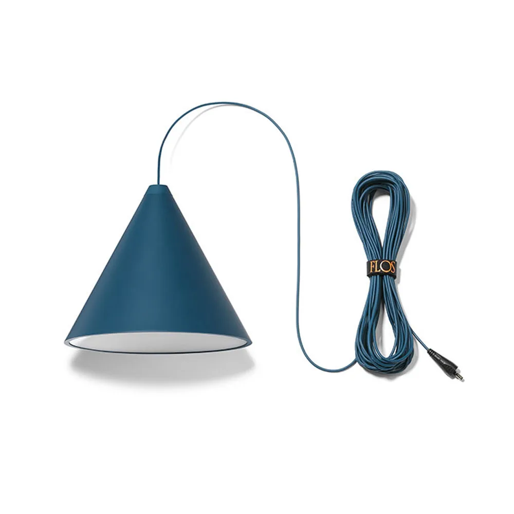 String Light Cone pendant, Blue, 12 m cable Flos