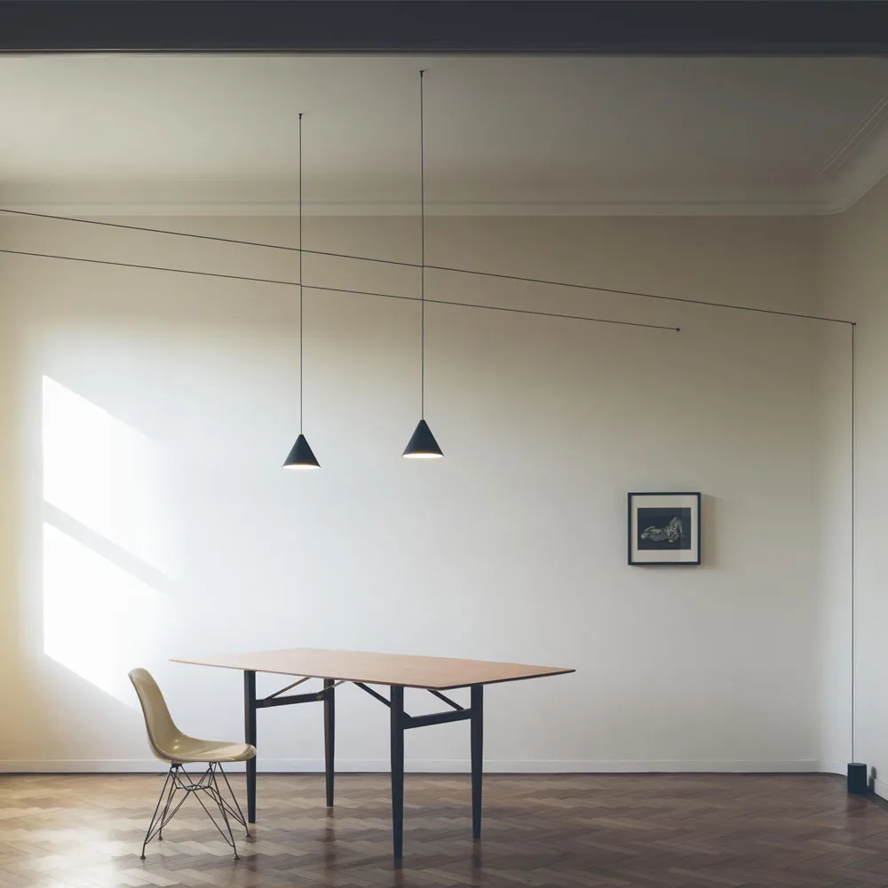 String Light Cone pendant, White, 12 m cable Flos