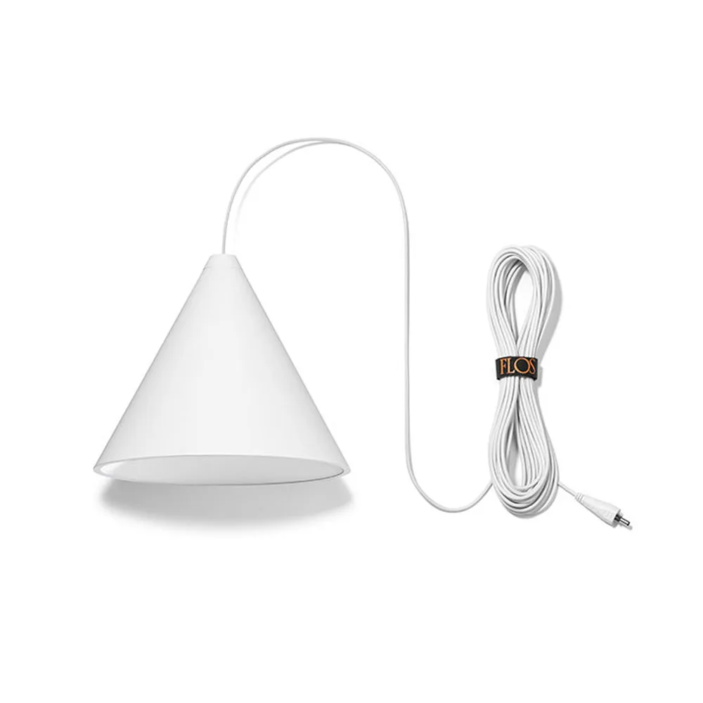 String Light Cone pendant, White, 12 m cable Flos
