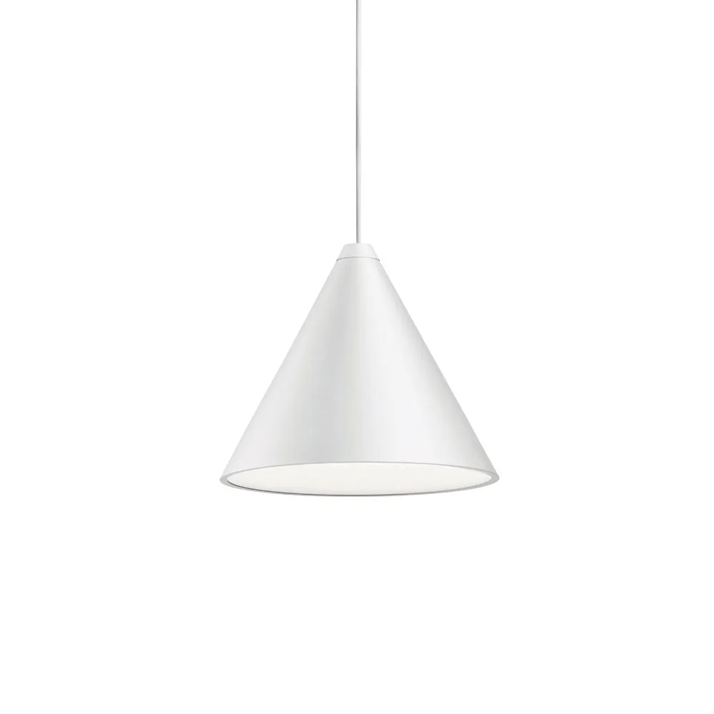 String Light Cone pendant, White, 22 m cable Flos