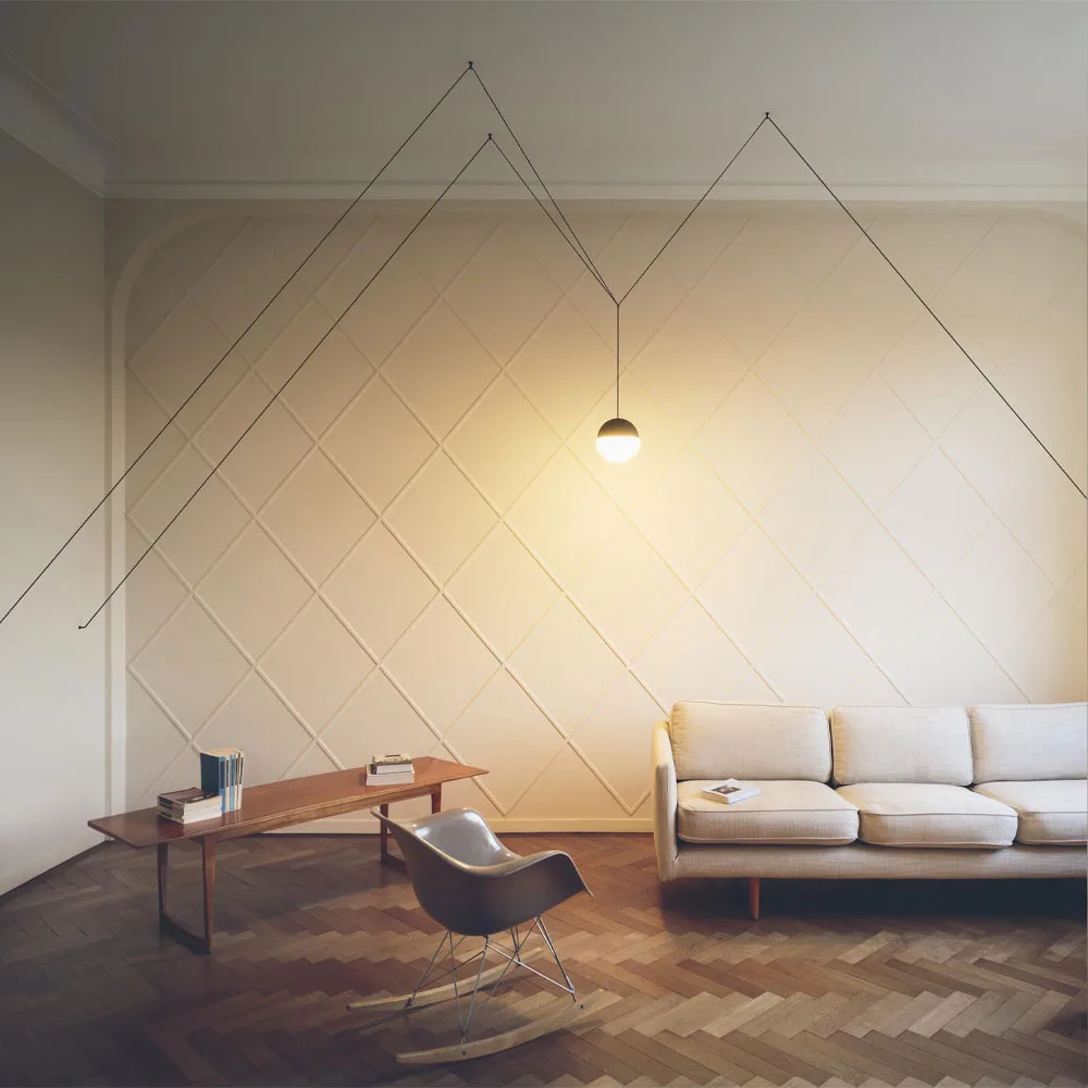 String Light Sphere pendant, White, 12 m cable Flos