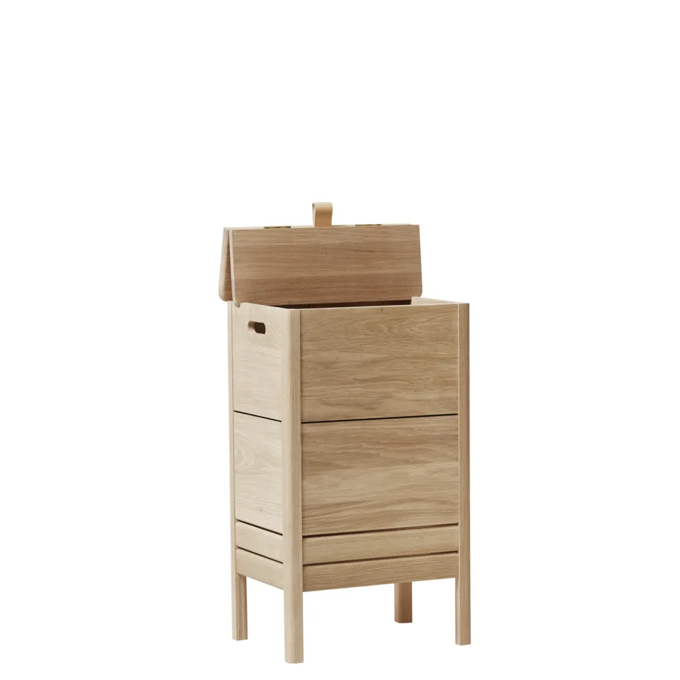 A Line laundry basket, White oak Form & Refine