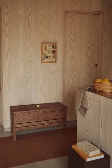 A Line storage bench 90 cm - Smoked oak - Form & Refine