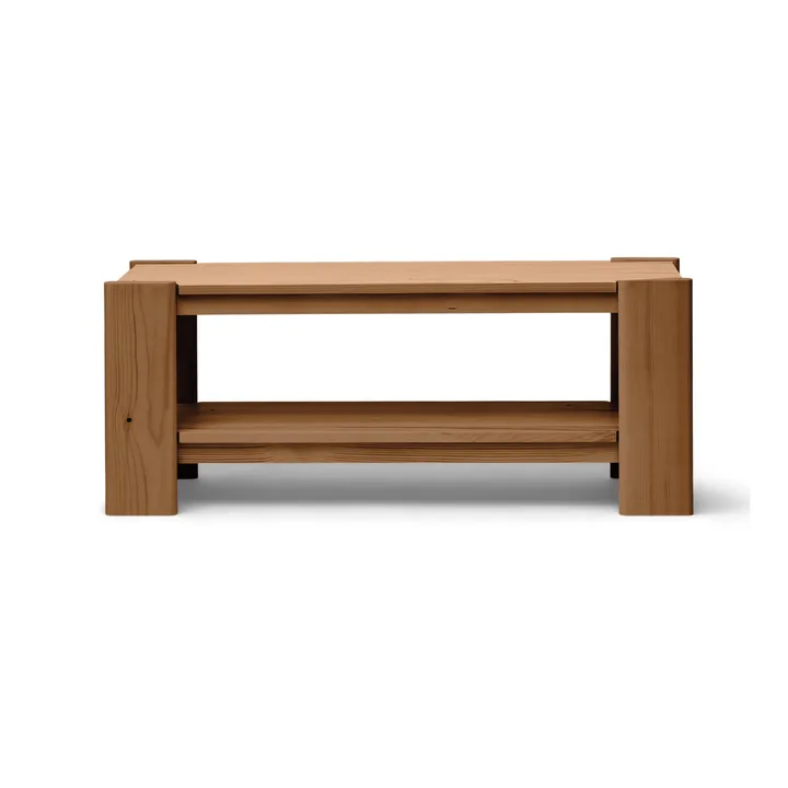 Beam bench - Deep brown pine, 112x45x33 cm - Form & Refine