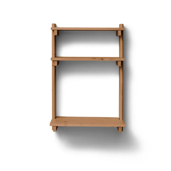 Beam Office Shelf with desk - Deep brown pine, 60x90.5x40 cm - Form & Refine