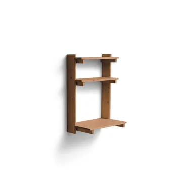 Beam Office Shelf with desk - Deep brown pine, 60x90.5x40 cm - Form & Refine