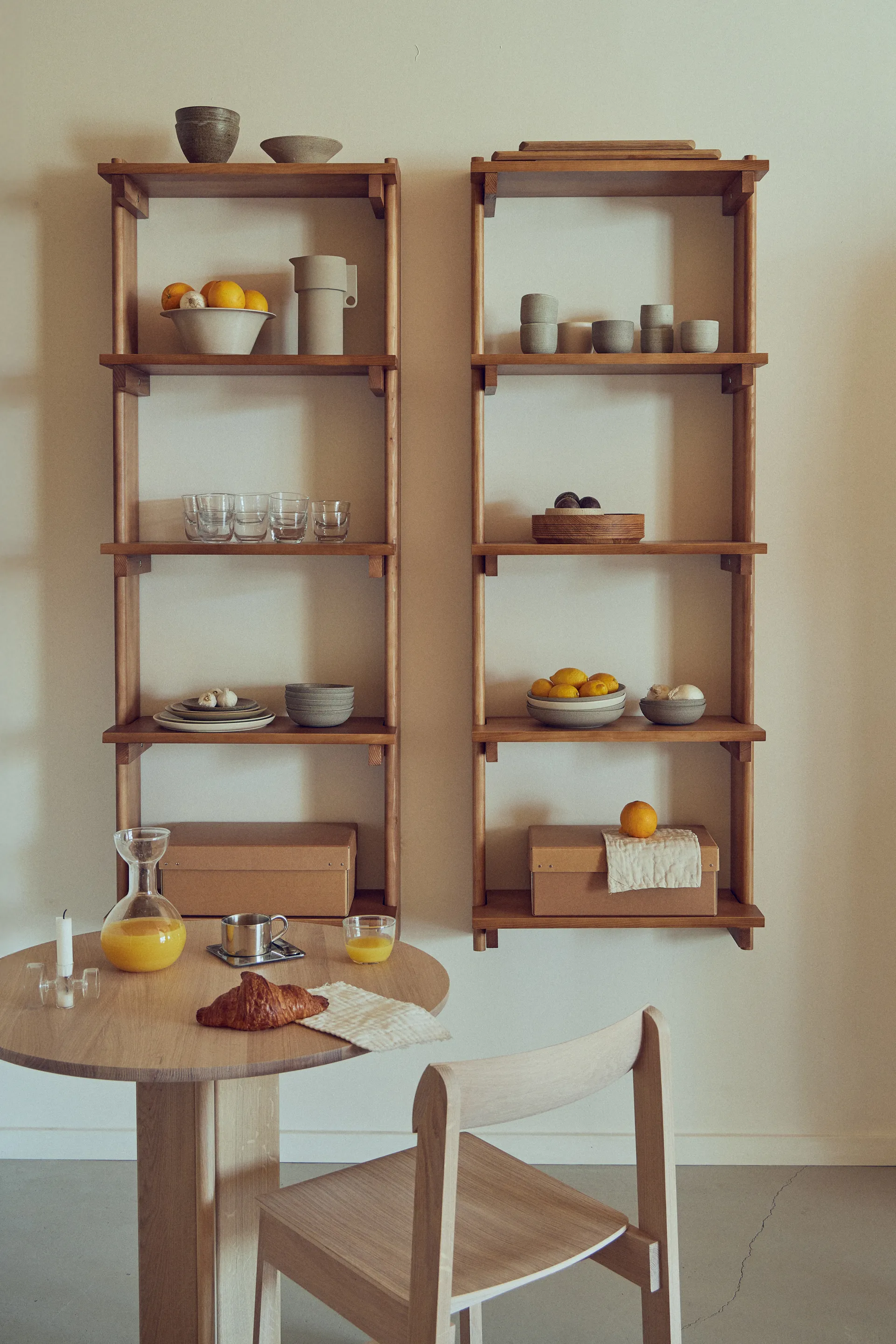 Beam Shelf wall shelf, Deep brown pine, 60x167x25 cm Form & Refine